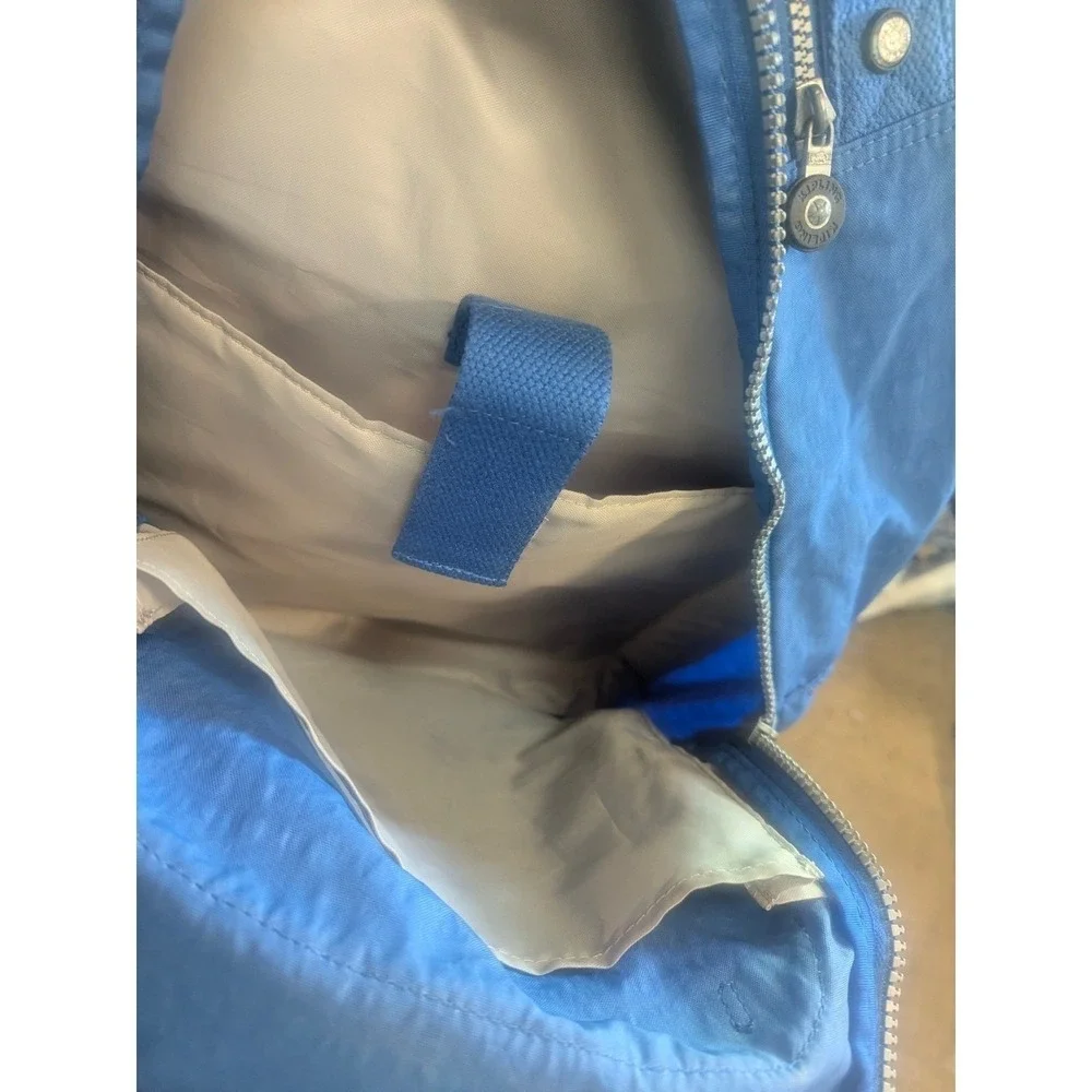 Kipling Laptop Backpack Unisex Large Blue Good Crinkled Nylon Tech Bag